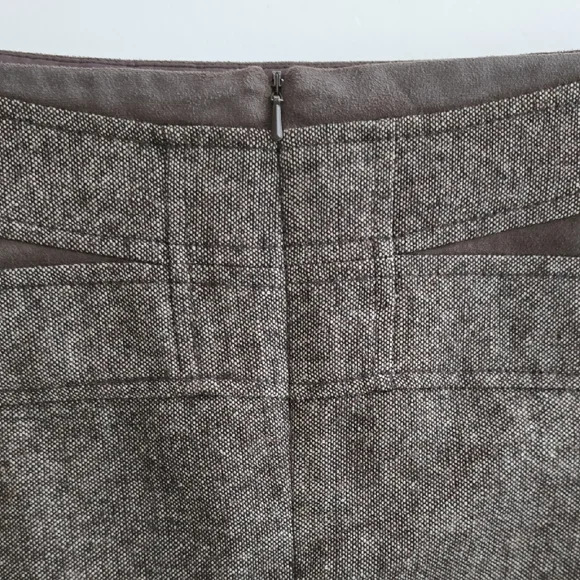 Dalia Collection Women's Brown Tweed Skirt Wool Blend Line Back Zip Size 12 - Picture 4 of 12